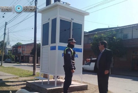 Instalan tres garitas preventivas en barrio Ampliación Alem y Juan B. Terán