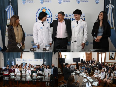 El vicegobernador recibió a estudiantes de la provincia destacados en certámenes educativos