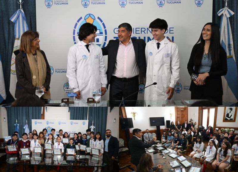 El vicegobernador recibió a estudiantes de la provincia destacados en certámenes educativos